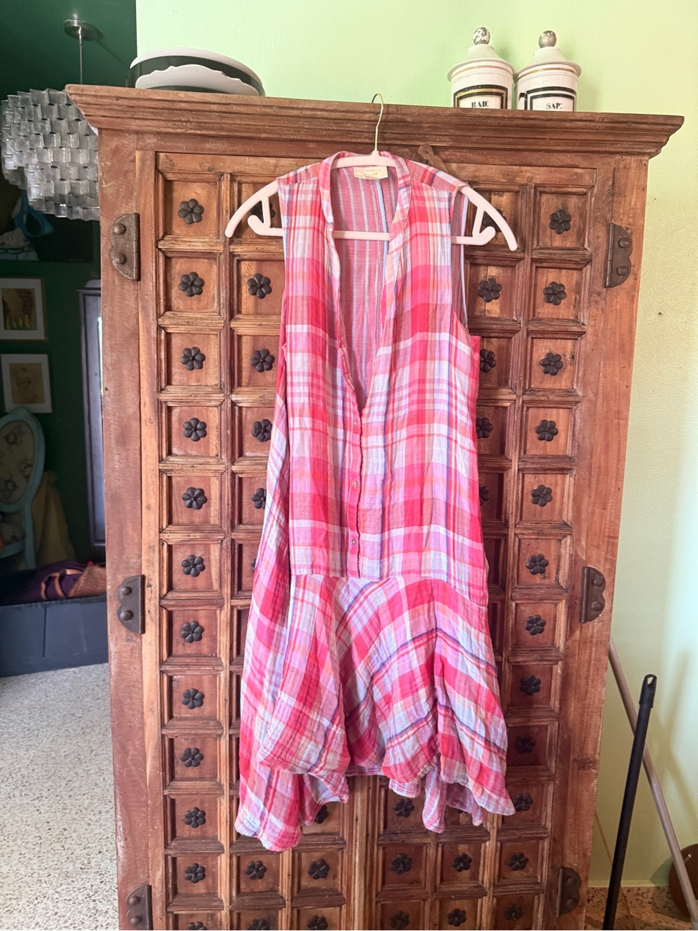 Maeve Pink and White Striped Sleeveless Tunic - Picture 1 of 3